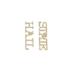 Mississippi State HAIL STATE Pavé Rhinestone Stud Earrings-Brianna Cannon Clearance