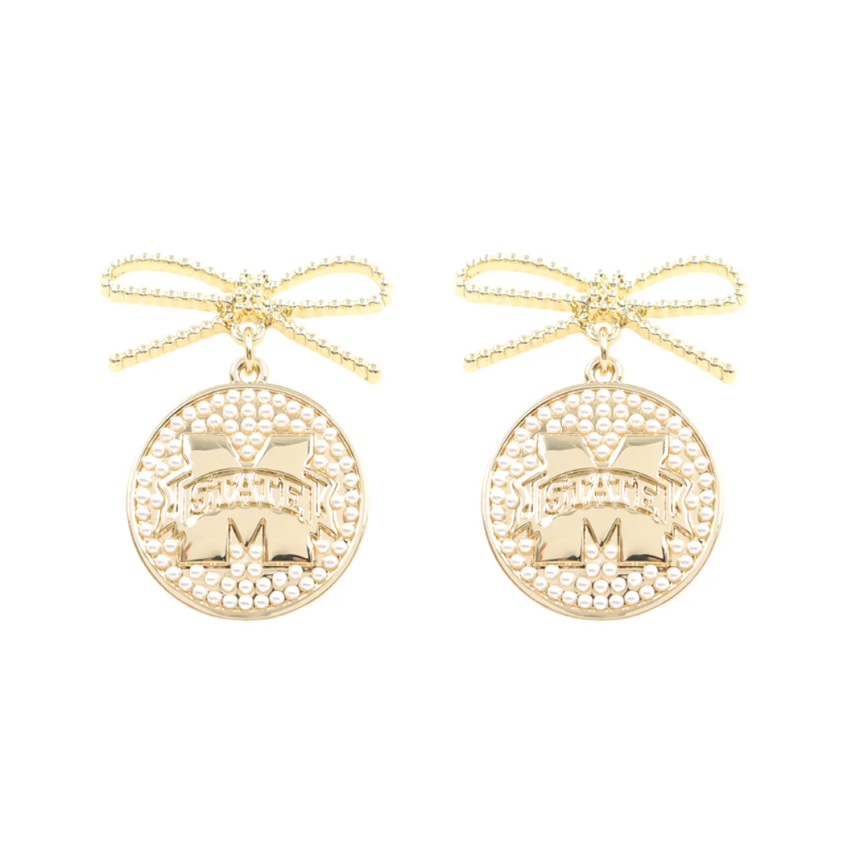mississippi_state_logo_pe_0.webp Mississippi State Logo Pearl Medallion Earring-Brianna Cannon Sale