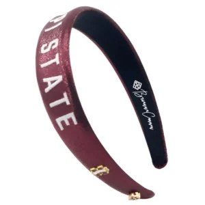 Mississippi State Maroon Thin Embroidered Headband-Brianna Cannon Best