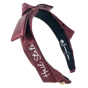 Mississippi State Maroon Thin Embroidered Ribbon Bow Headband-Brianna Cannon Best