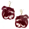 Mississippi State Maroon Bulldog Logo Earrings-Brianna Cannon Hot