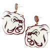 Mississippi State White Bulldog Logo Earrings-Brianna Cannon Online