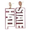Mississippi State White HAIL STATE Earrings-Brianna Cannon New