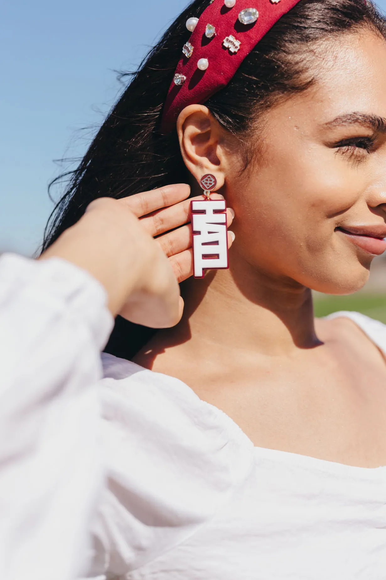 mississippi_state_white_h_2.webp Mississippi State White HAIL STATE Earrings-Brianna Cannon New