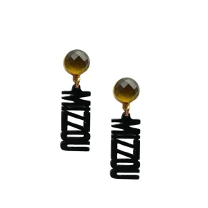 Missouri Mini Black MIZZOU Earrings-Brianna Cannon Outlet