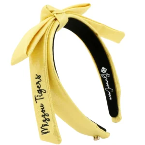 Missouri Yellow Thin Embroidered Ribbon Bow Headband-Brianna Cannon Online