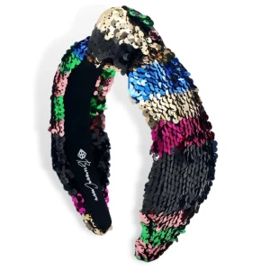 Multi Color Rainbow Sequin Knotted Headband-Brianna Cannon Clearance