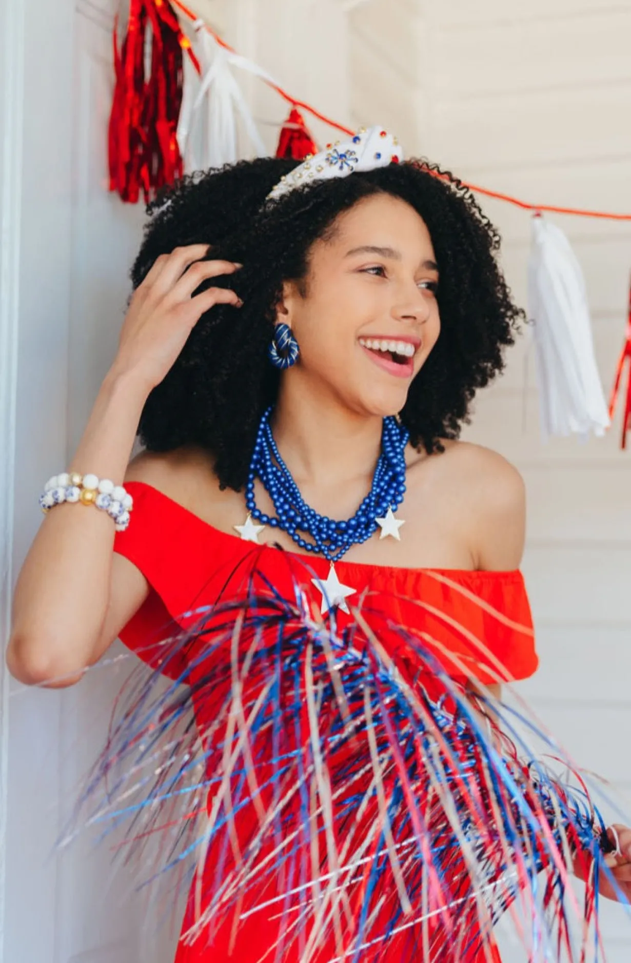 multi_strand_blue_necklac_2.webp Multi Strand Blue Necklace with Stars-Brianna Cannon New