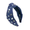 Navy and Silver Stars Headband-Brianna Cannon Outlet