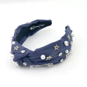 Navy and Silver Stars Headband-Brianna Cannon Outlet