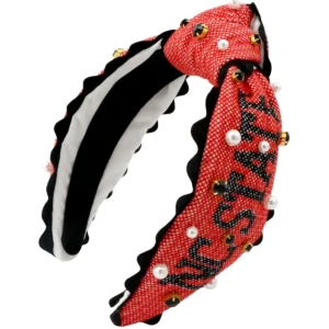 NC State Adult WOLF PACK Cross Stitch Headband-Brianna Cannon Outlet