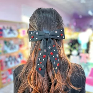 NC State Black Bow Barrette-Brianna Cannon Clearance