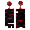 NC State Black WOLF PACK Earrings-Brianna Cannon Hot