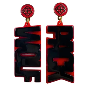NC State Black WOLF PACK Earrings-Brianna Cannon Hot