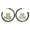 NC State GO PACK Black Pavé Hoop Earrings-Brianna Cannon Best