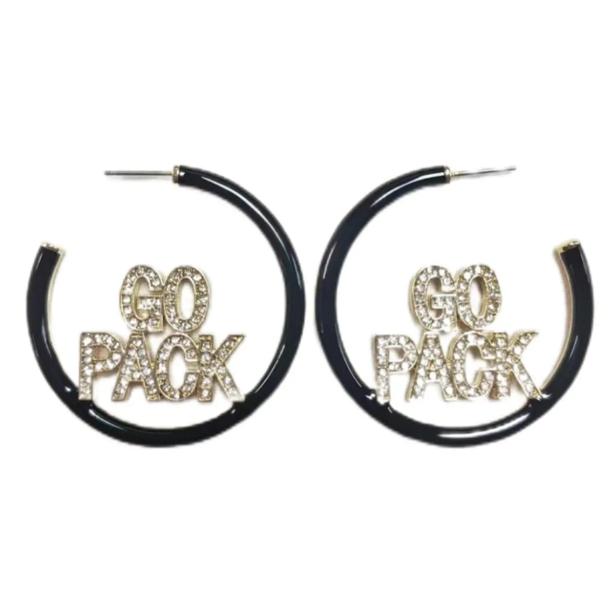 nc_state_go_pack_black_pa_0.webp NC State GO PACK Black Pavé Hoop Earrings-Brianna Cannon Best