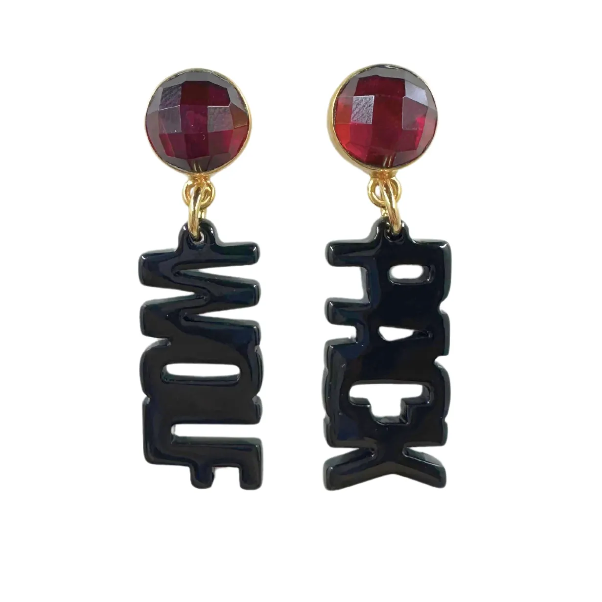 nc_state_mini_black_wolf__0.webp NC State Mini Black WOLF PACK Earrings-Brianna Cannon Fashion