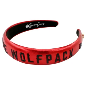 NC State Red Thin Embroidered Headband-Brianna Cannon Outlet