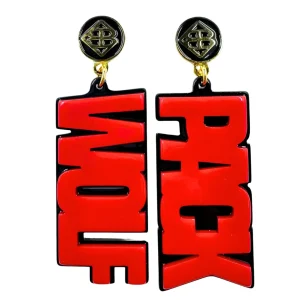NC State Red WOLF PACK Earrings-Brianna Cannon Best