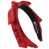 NC State Thin Embroidered Ribbon Bow Headband-Brianna Cannon Clearance