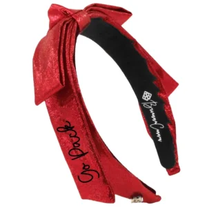 NC State Thin Embroidered Ribbon Bow Headband-Brianna Cannon Clearance