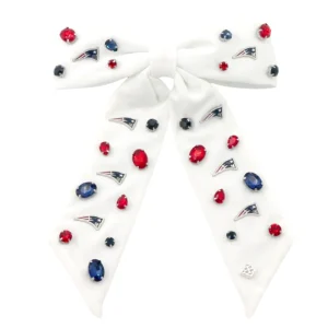 New England Patriots White Bow Barrette-Brianna Cannon Discount
