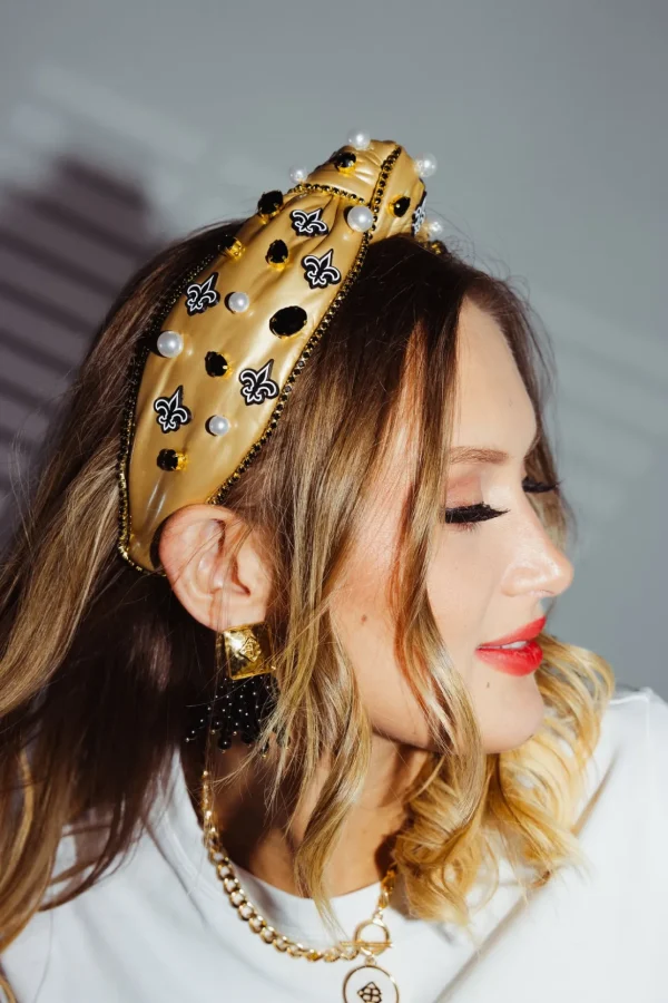 New Orleans Saints Gold Logo Headband-Brianna Cannon Discount