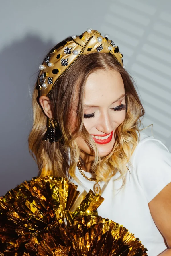 New Orleans Saints Gold Logo Headband-Brianna Cannon Discount