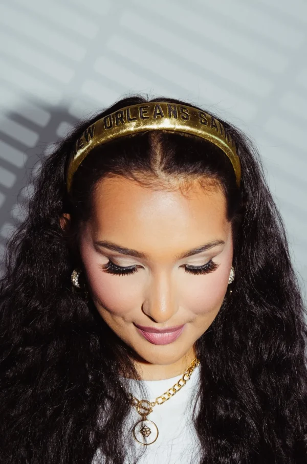 New Orleans Saints Thin Embroidered Headband-Brianna Cannon Online