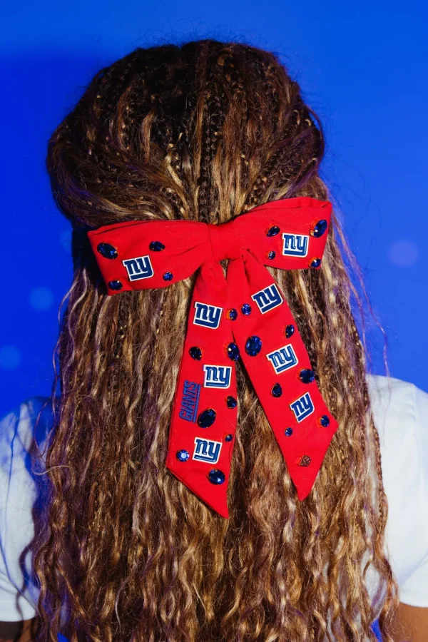 New York Giants Red Bow Barrette-Brianna Cannon Hot