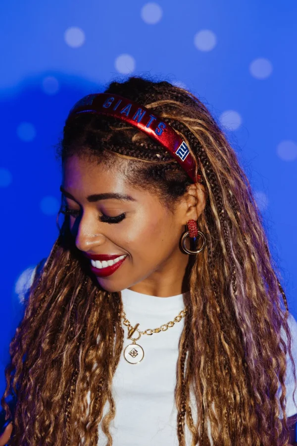 New York Giants Thin Embroidered Headband-Brianna Cannon Sale