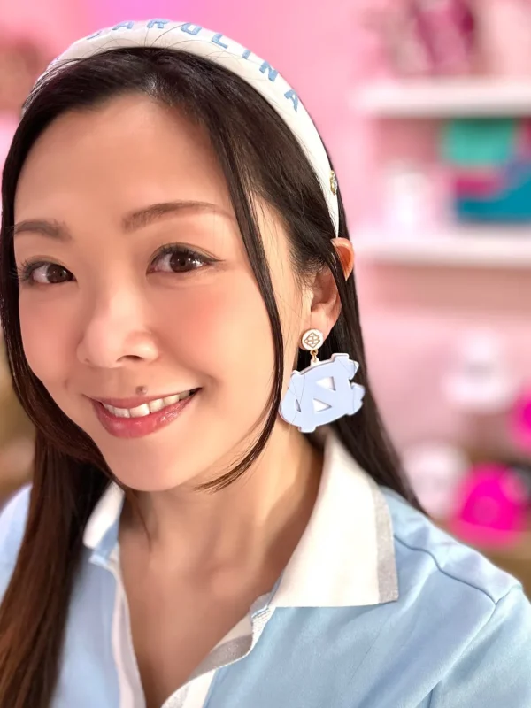 North Carolina Blue Logo Earrings-Brianna Cannon Fashion