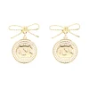 North Carolina Logo Pearl Medallion Earring-Brianna Cannon Fashion