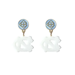 North Carolina Mini White Logo Earrings-Brianna Cannon New