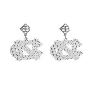 North Carolina Silver Logo Earring with BC Logo-Brianna Cannon Outlet