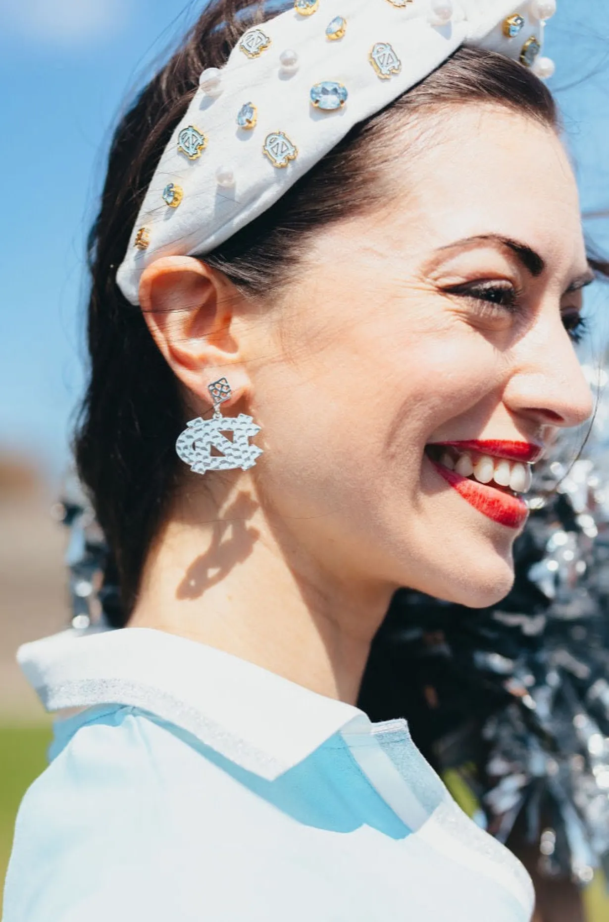 north_carolina_silver_log_1.webp North Carolina Silver Logo Earring with BC Logo-Brianna Cannon Outlet