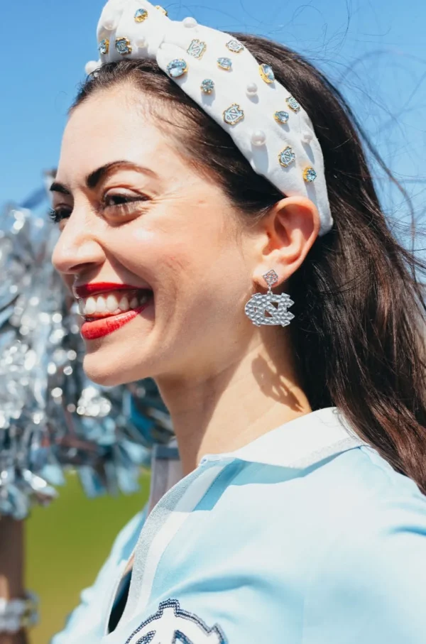 North Carolina Silver Logo Earring with BC Logo-Brianna Cannon Outlet