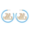 North Carolina TAR HEELS Blue Pavé Hoop Earrings-Brianna Cannon Fashion