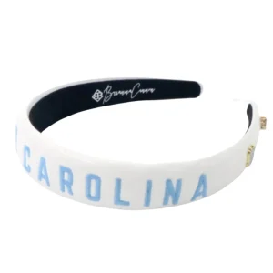 North Carolina White Thin Embroidered Headband-Brianna Cannon Discount