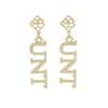 North Texas Gold Logo Earring with BC Logo-Brianna Cannon Outlet