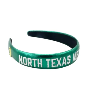 North Texas Green Thin Embroidered Headband-Brianna Cannon Outlet