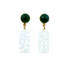 North Texas Mini White MEAN GREEN Earrings-Brianna Cannon Online