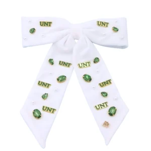 North Texas White Bow Barrette-Brianna Cannon Outlet