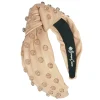 Nude Vegan Leather Headband with Hand-Sewn Glass Beads-Brianna Cannon Sale