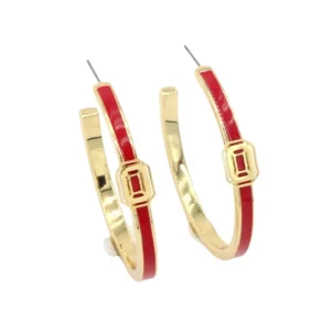 Ohio State Logo Hoop Earrings-Brianna Cannon Fashion