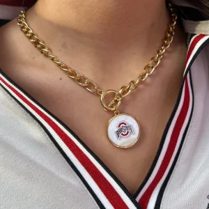 Ohio State Logo Necklace-Brianna Cannon Outlet