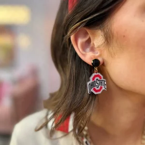 Ohio State Mini Logo Earrings-Brianna Cannon Discount