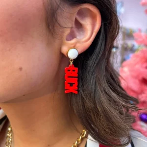 Ohio State Mini Red BUCK EYES Earrings-Brianna Cannon Fashion
