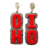 Ohio State Red OHIO Earrings-Brianna Cannon Fashion
