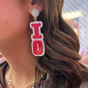 Ohio State Red OHIO Earrings-Brianna Cannon Fashion